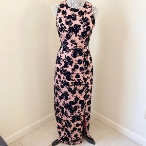 NWT Enfocus Studio Pink Black Velvet Floral Maxi 6